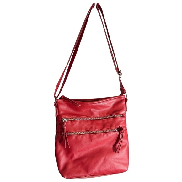 Bueno Crossbody Red Shoulder‎ Bag Purse Multi Zip - Picture 8 of 15